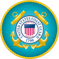 Seal of the United States Coast Guard containing 2 large ship anchors