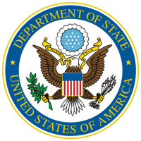 Seal of the Department Of State United States Of America with a bald eagle in the middle
