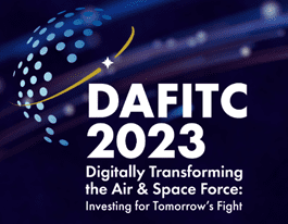 Futuristic image of a digital globe and text for DAFITC 2023
